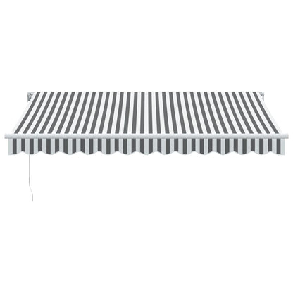 Manual Retractable Awning With LED Anthracite&White 350x250 cm