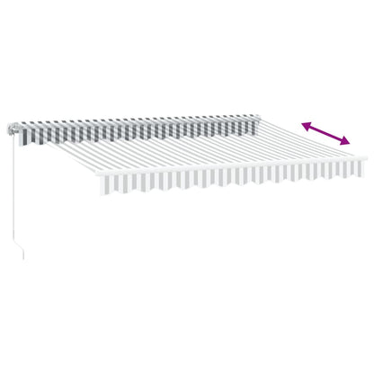 Manual Retractable Awning With LED Anthracite&White 350x250 cm