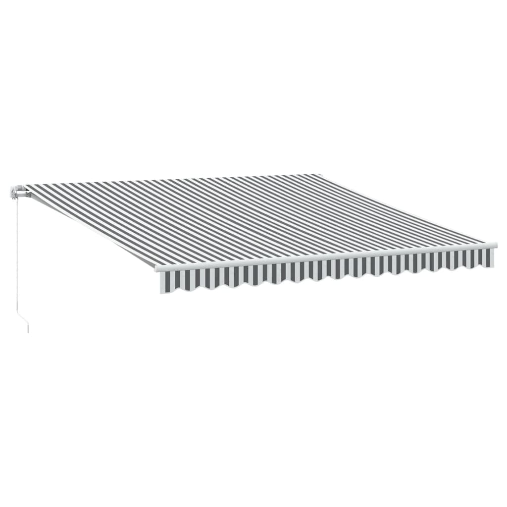 Manual Retractable Awning with LED Anthracite&White 400x350 cm