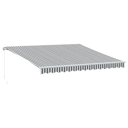 Manual Retractable Awning with LED Anthracite&White 400x350 cm