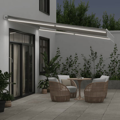 Manual Retractable Awning with LED Anthracite&White 400x350 cm