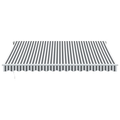 Manual Retractable Awning with LED Anthracite&White 400x350 cm