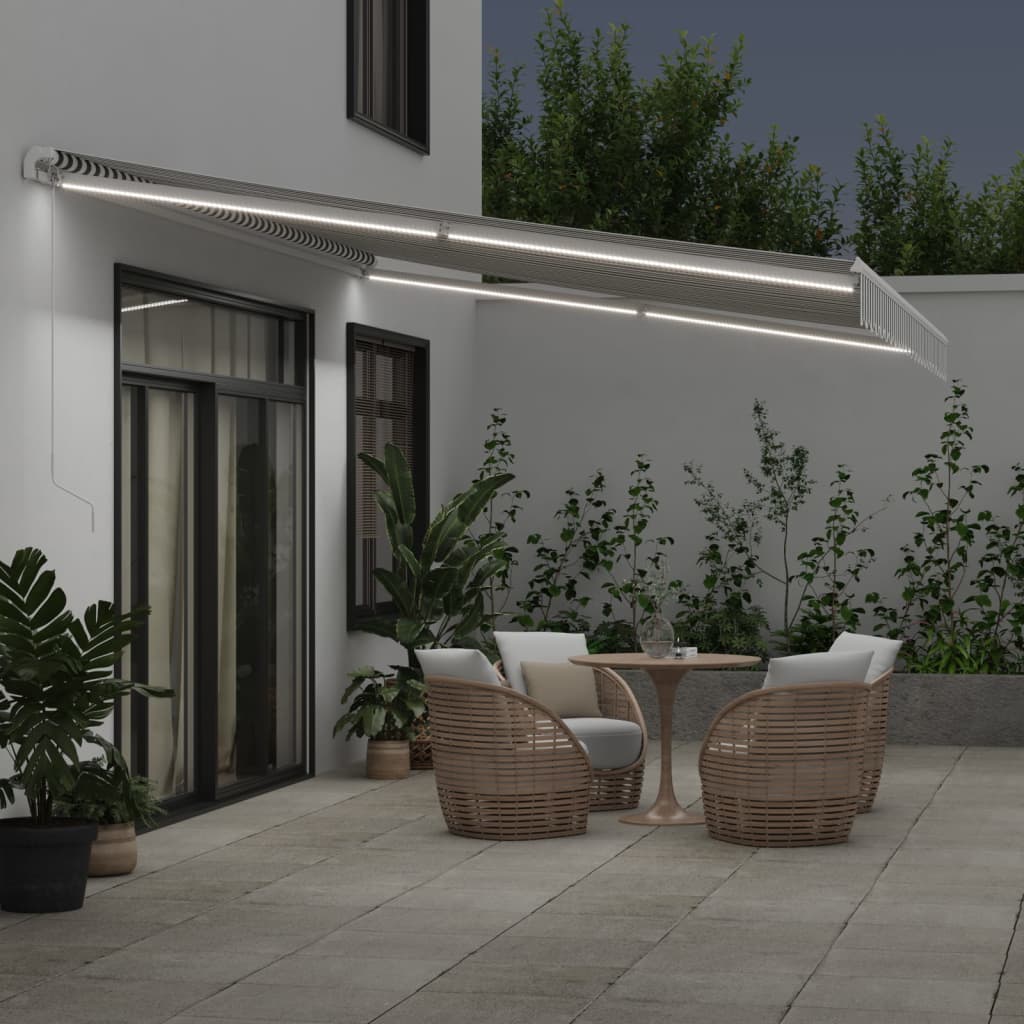Retractable Awning | Anthracite and White | Aluminium | Large