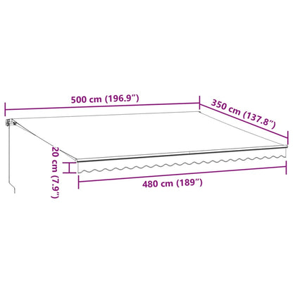 Retractable Awning | Anthracite and White | Aluminium | Large