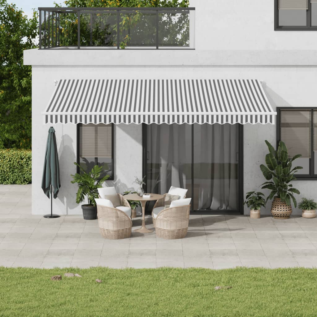 Retractable Awning | Anthracite and White | Aluminium | Large