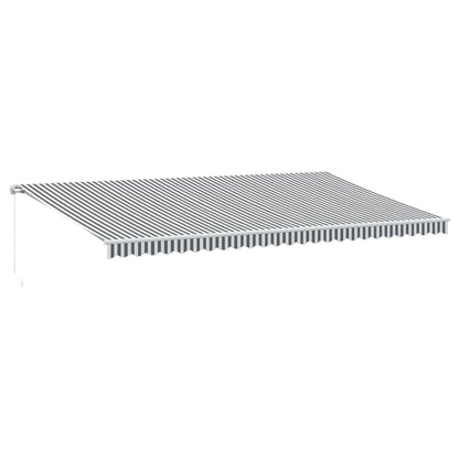Manual Retractable Awning Anthracite&White 600x350 cm