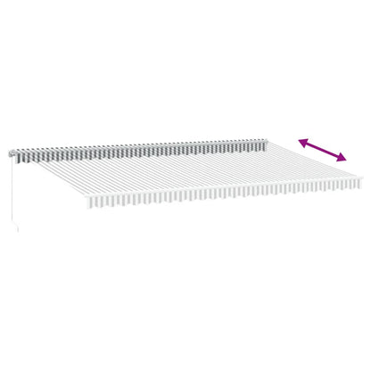Manual Retractable Awning Anthracite&White 600x350 cm