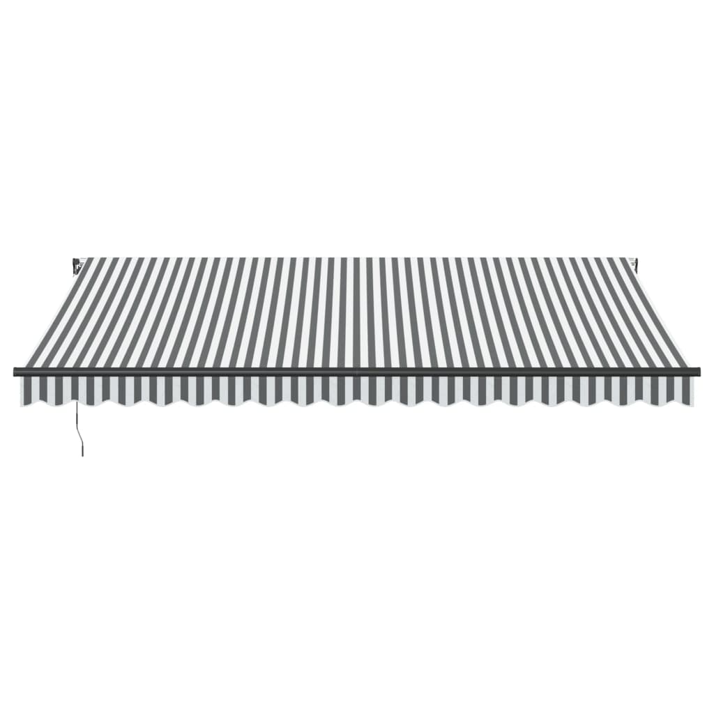 Manual Retractable Awning with LEDs Anthracite&White 450x350 cm