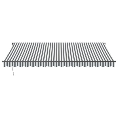 Manual Retractable Awning with LEDs Anthracite&White 450x350 cm