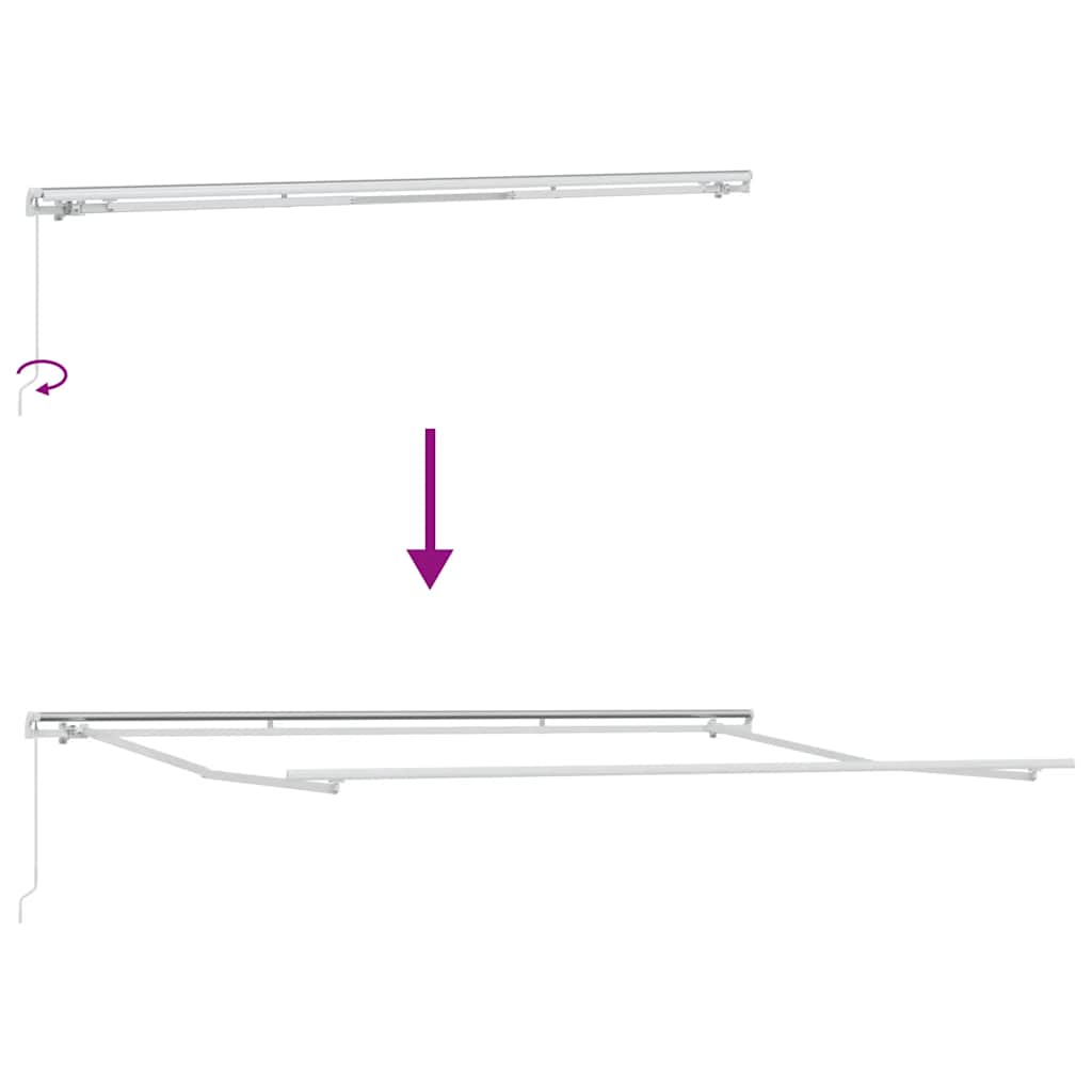 Manual Retractable Awning Anthracite&White 450x300 cm