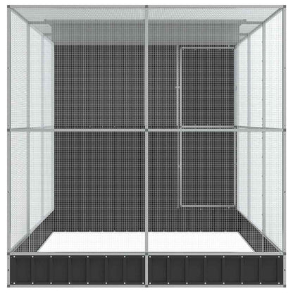 Aviary with Extension Silver 416x203x216 cm Steel