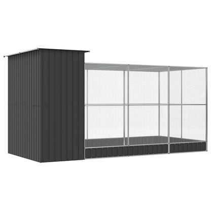 Aviary with Extension Silver 416x203x216 cm Steel