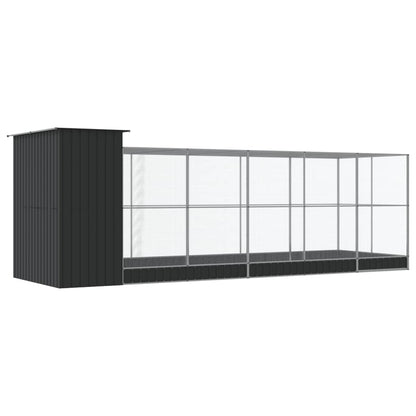 Aviary with Extension Silver 623x203x216 cm Steel