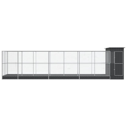 Aviary with Extension Silver 830x203x216 cm Steel