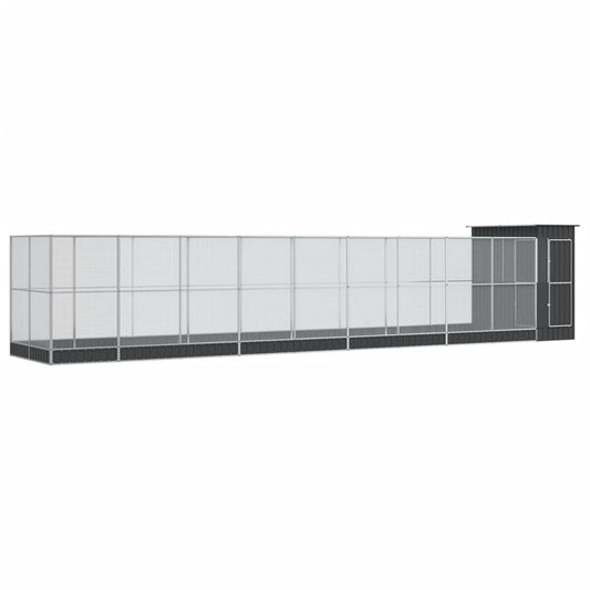Aviary with Extension Silver 1037x203x216 cm Steel