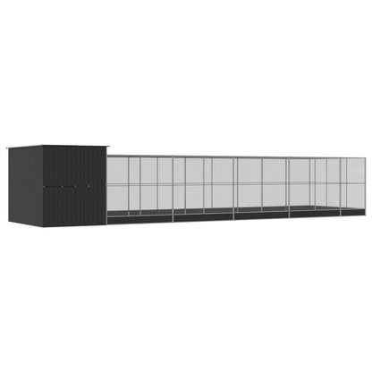 Aviary with Extension Silver 1118x303x216 cm Steel