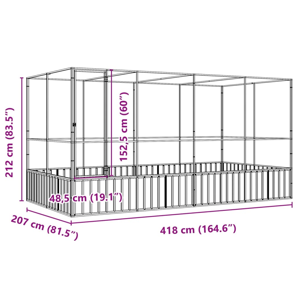 Aviary Silver Galvanized steel Large Durable Bird Aviary