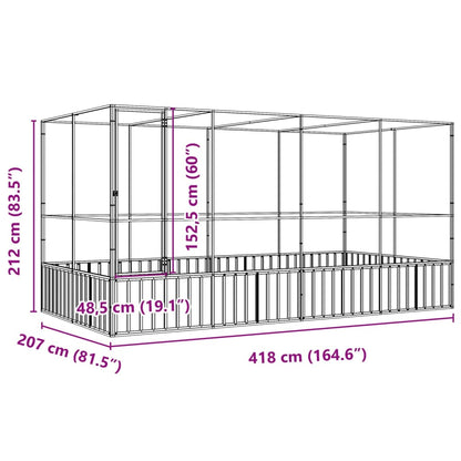 Aviary Silver Galvanized steel Large Durable Bird Aviary