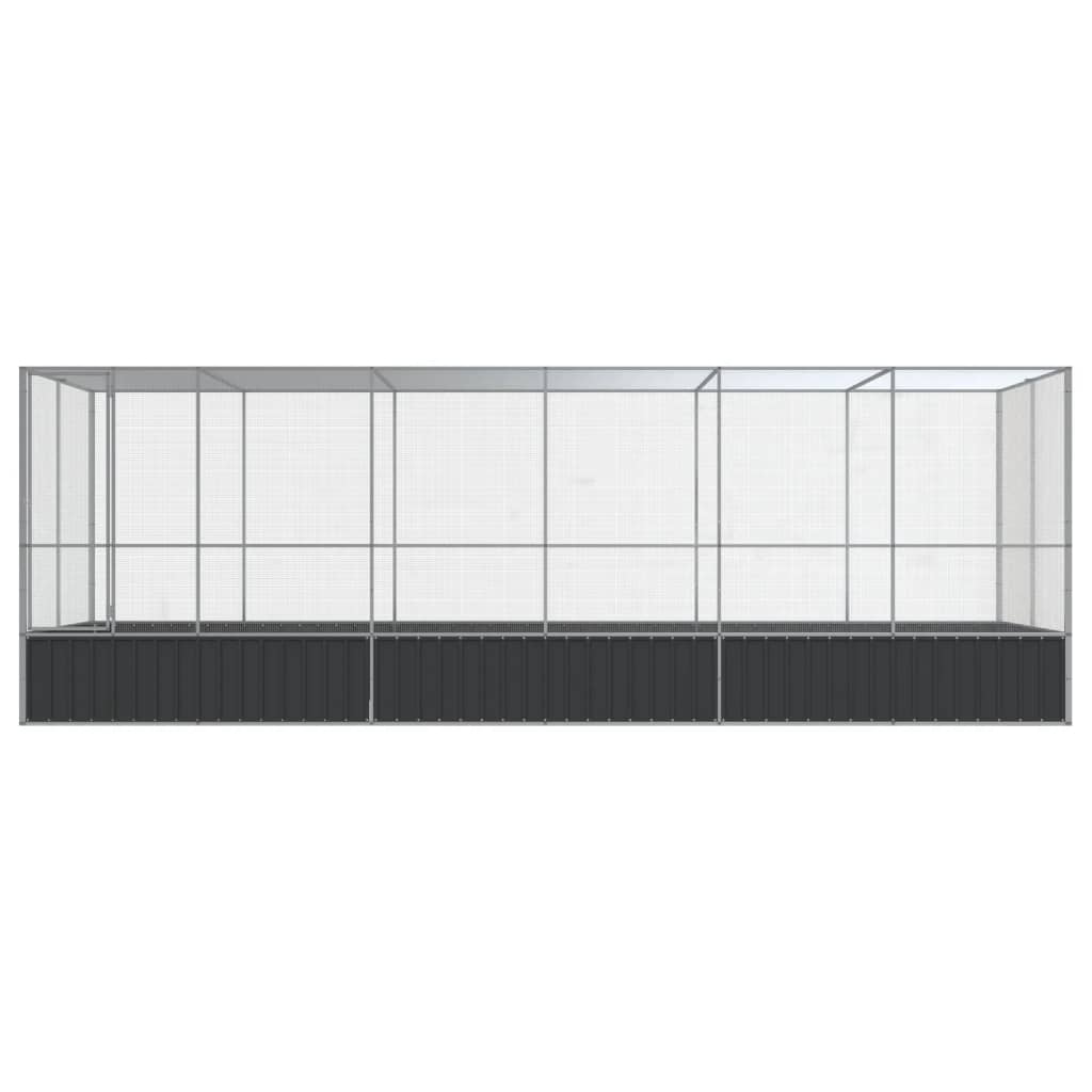 Aviary with Extension Silver 246.1"x81.5"x83.5" Steel