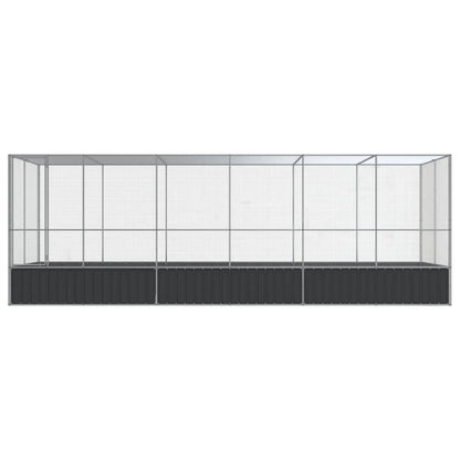 Aviary with Extension Silver 246.1"x81.5"x83.5" Steel