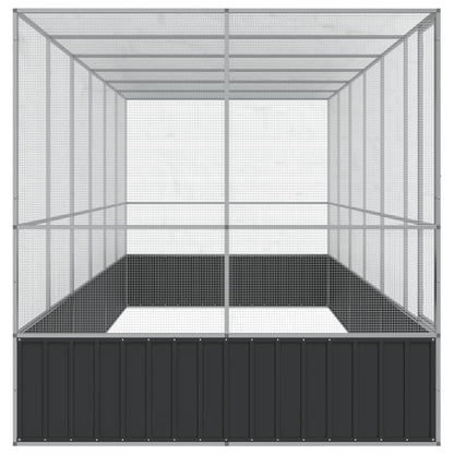 Aviary with Extension Silver 246.1"x81.5"x83.5" Steel