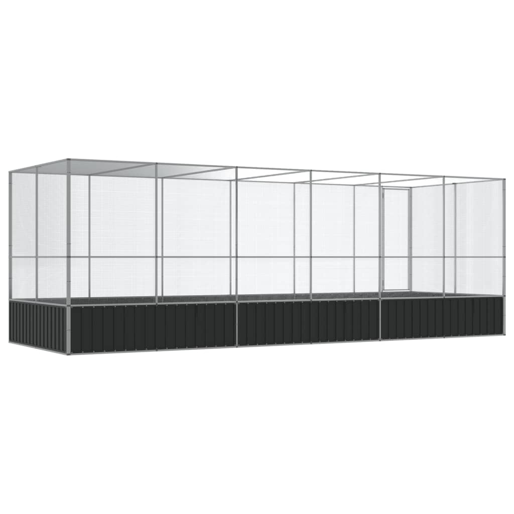Aviary with Extension Silver 246.1"x81.5"x83.5" Steel