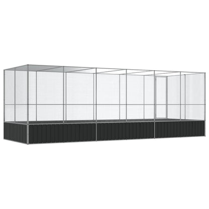 Aviary with Extension Silver 246.1"x81.5"x83.5" Steel