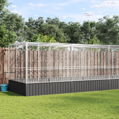 Aviary with Extension Silver 246.1"x81.5"x83.5" Steel