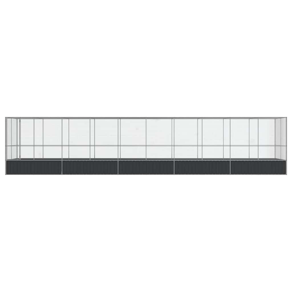 Aviary with Extension Silver 1039x207x212 cm Steel