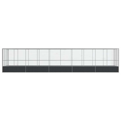 Aviary with Extension Silver 1039x207x212 cm Steel