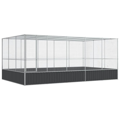Aviary Silver Galvanized steel Large Aviary Rectangular