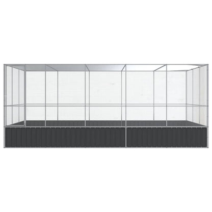 Aviary Silver Galvanized steel Large Aviary Rectangular