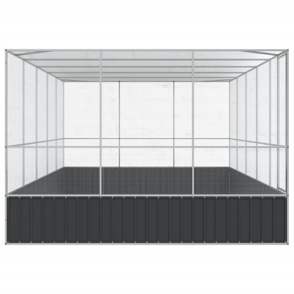 Aviary Silver Galvanized steel Large Aviary Rectangular