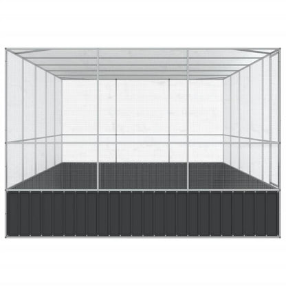 Aviary Silver Galvanized steel Large Aviary Rectangular