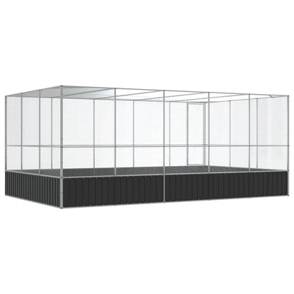 Aviary Silver Galvanized steel Large Aviary Rectangular