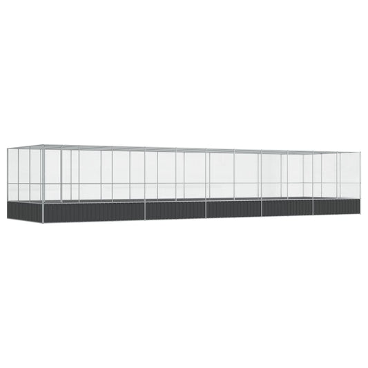 Aviary with Extension Silver 448.4"x120.9"x83.5" Steel