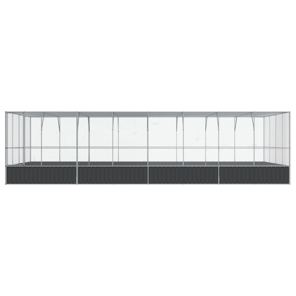 Aviary Silver and Charcoal Galvanized Steel Large Aviary
