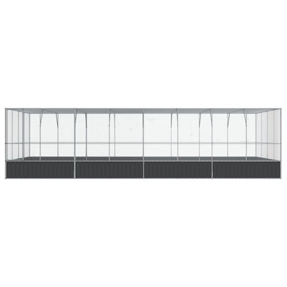 Aviary Silver and Charcoal Galvanized Steel Large Aviary