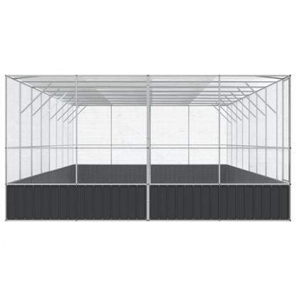 Aviary Silver and Charcoal Galvanized Steel Large Aviary