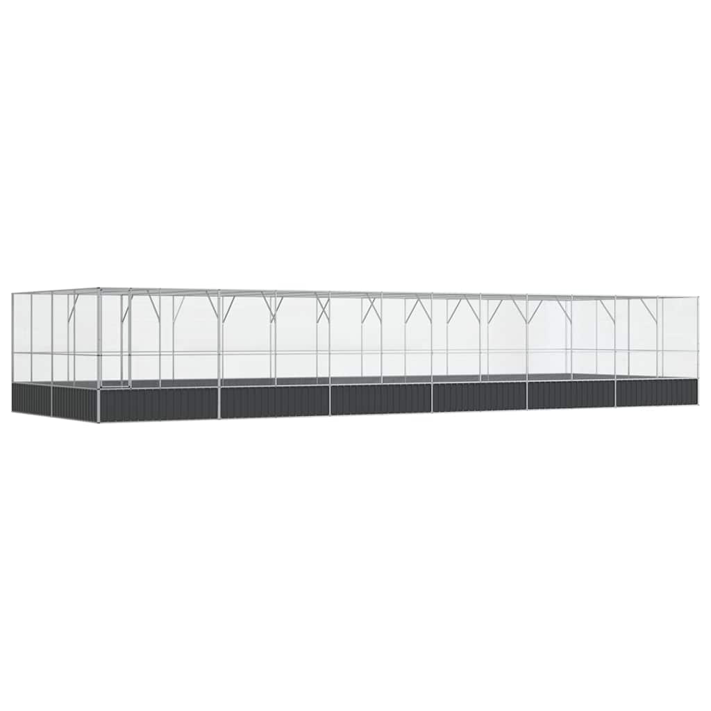 Aviary Silver and anthracite Galvanized steel Large Aviary