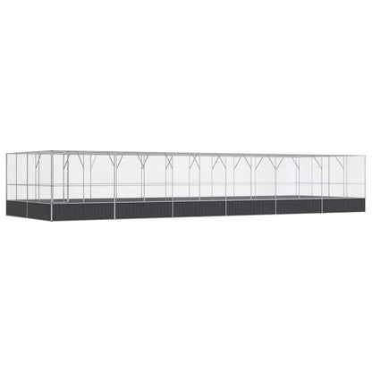 Aviary Silver and anthracite Galvanized steel Large Aviary