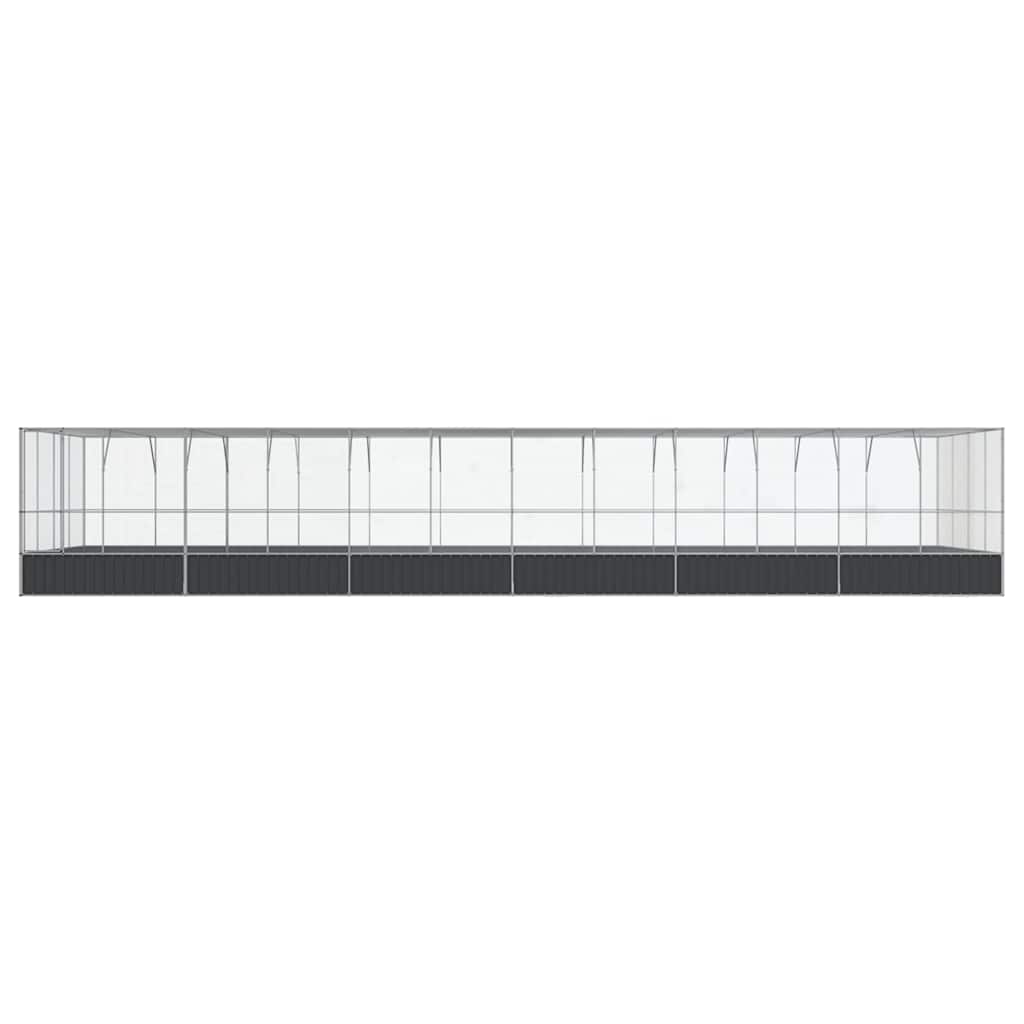 Aviary Silver and anthracite Galvanized steel Large Aviary