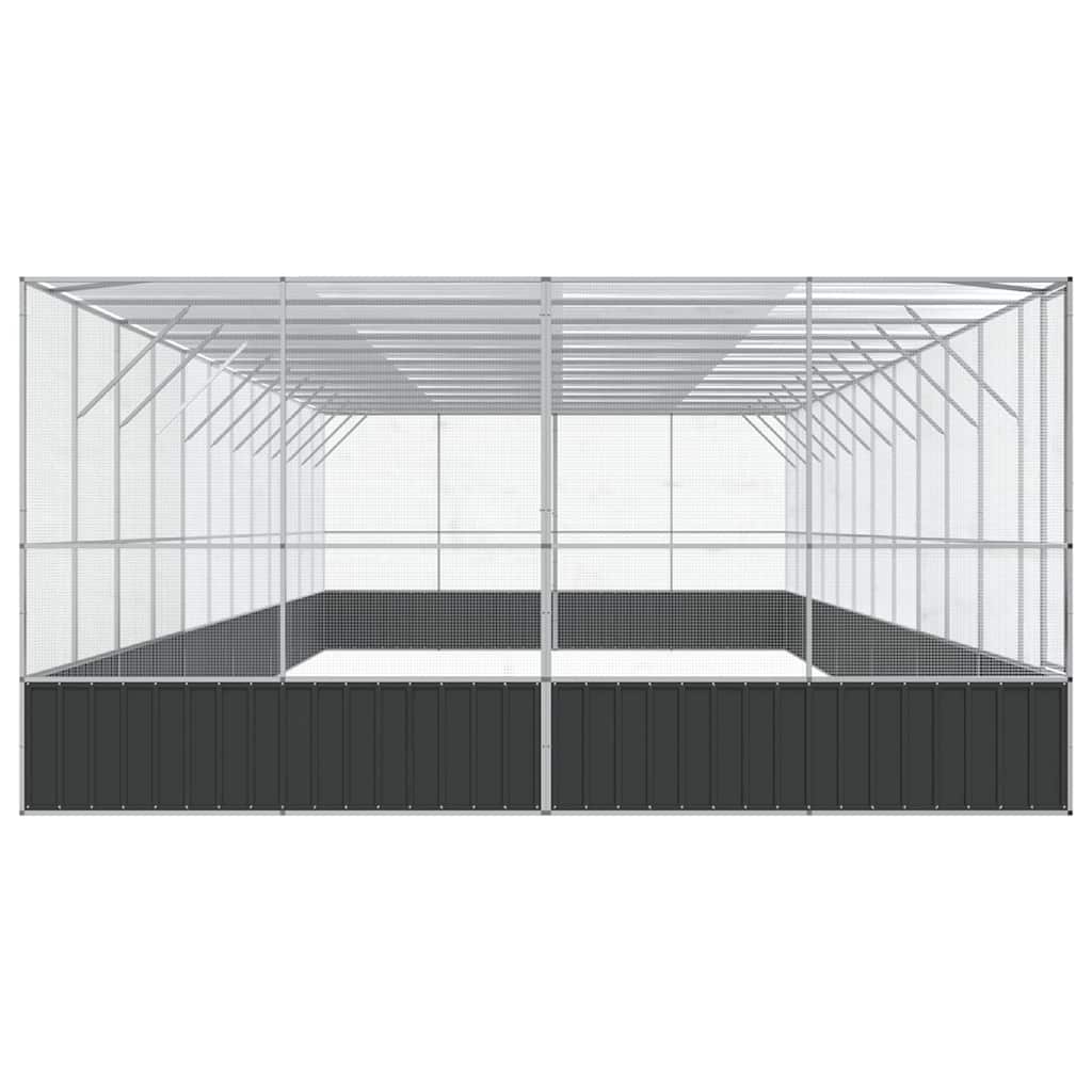 Aviary Silver and anthracite Galvanized steel Large Aviary
