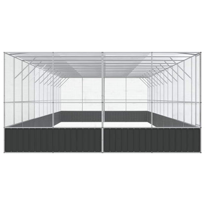 Aviary Silver and anthracite Galvanized steel Large Aviary