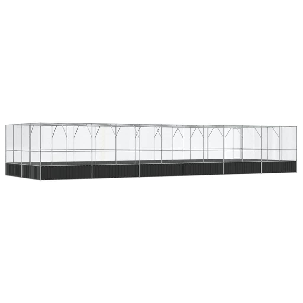Aviary Silver and anthracite Galvanized steel Large Aviary