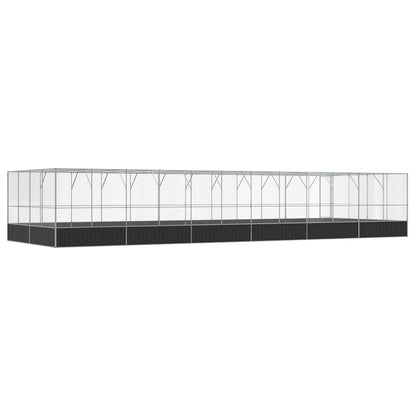 Aviary Silver and anthracite Galvanized steel Large Aviary