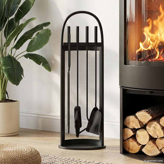 5 Piece Fireplace Tool Set 23x15x66 cm Steel