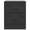 Bedside Cabinet Black 34.5x39x44 cm Steel