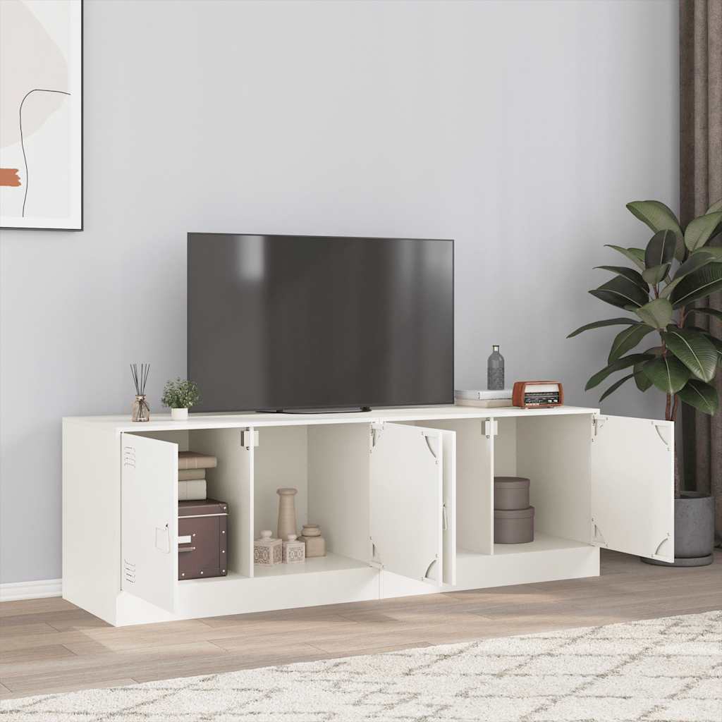 TV Cabinets 2 pcs White 67x39x44 cm Steel