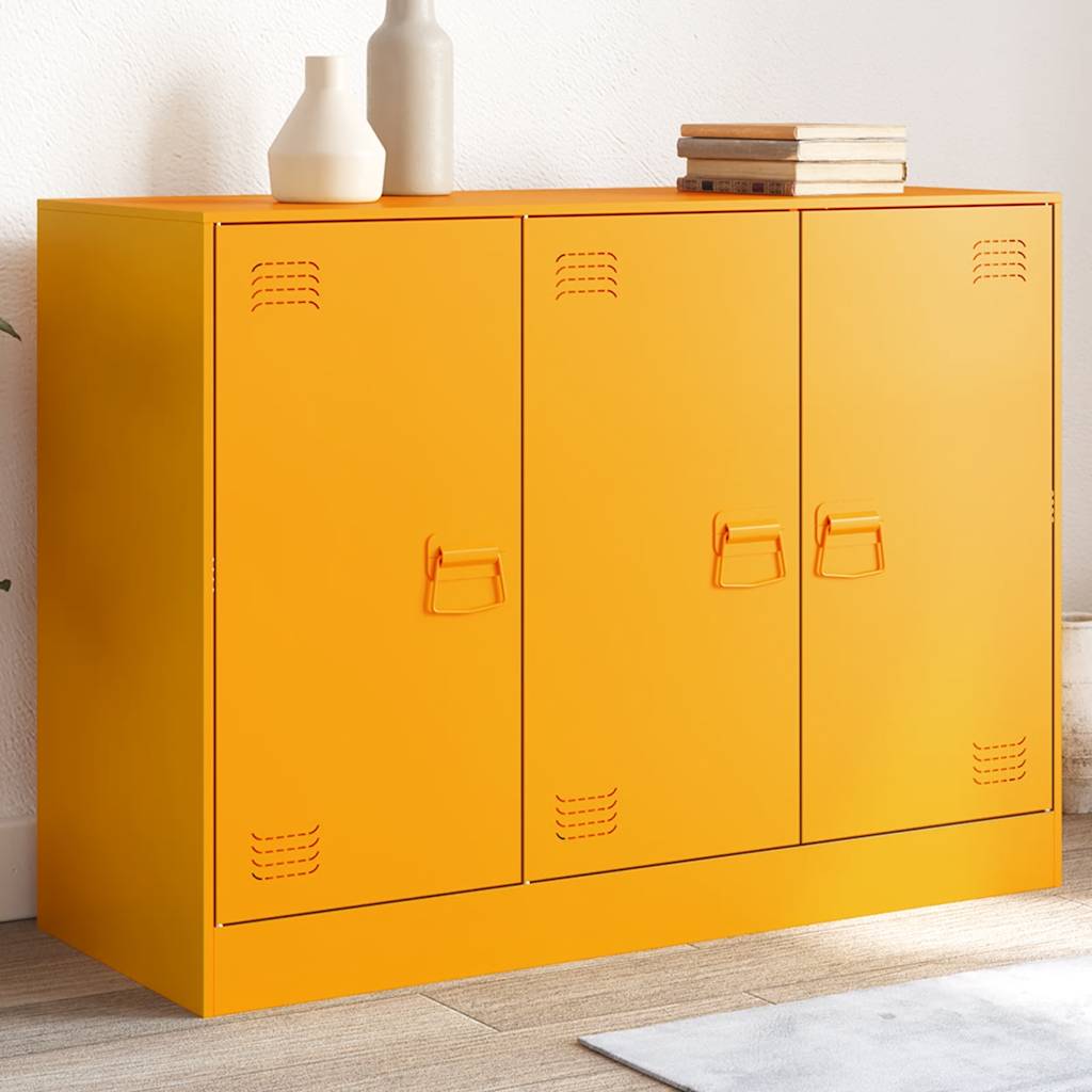 Sideboard Mustard Yellow 99x39x73 cm Steel